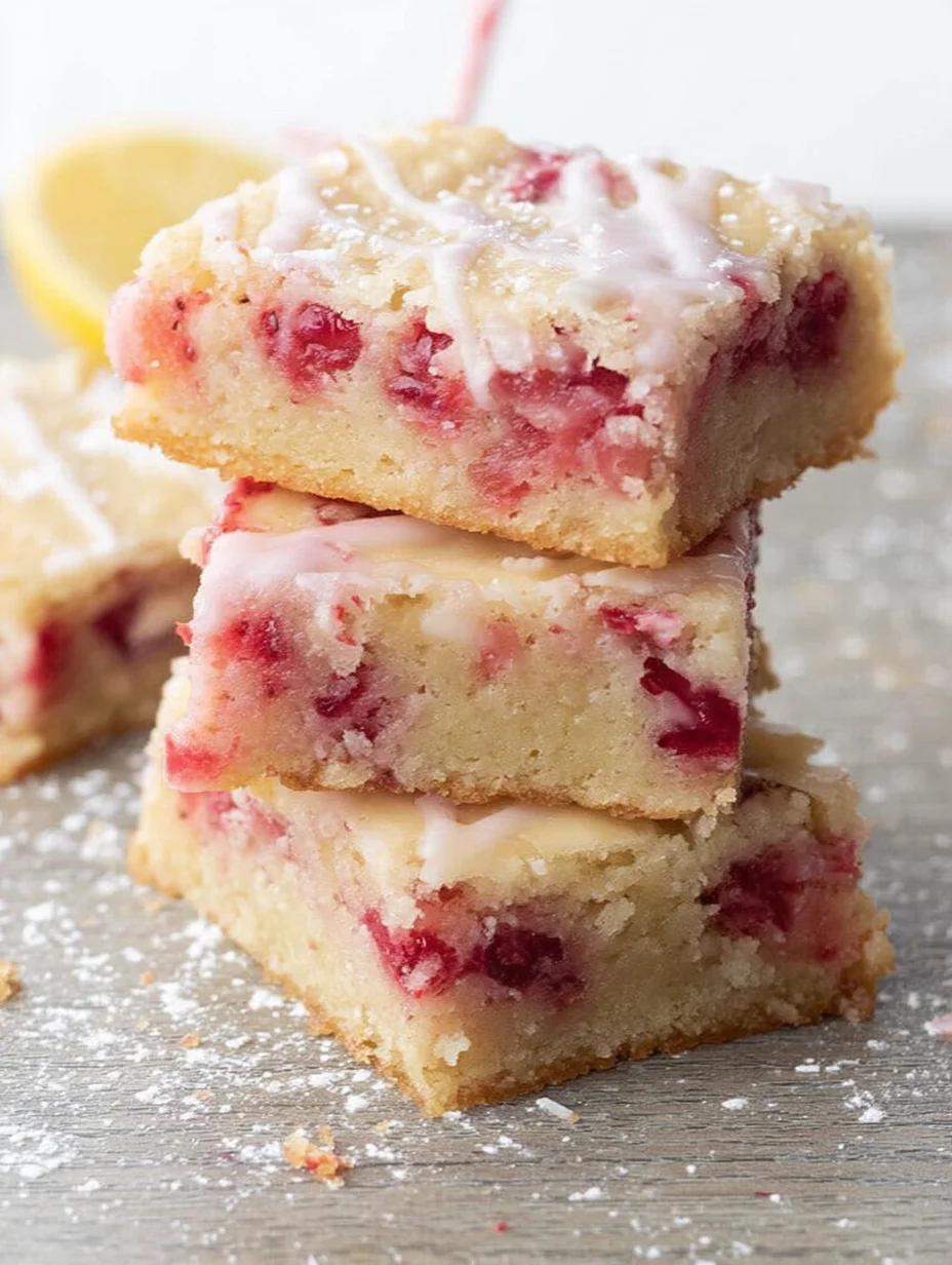 Strawberry Lemon Blondies