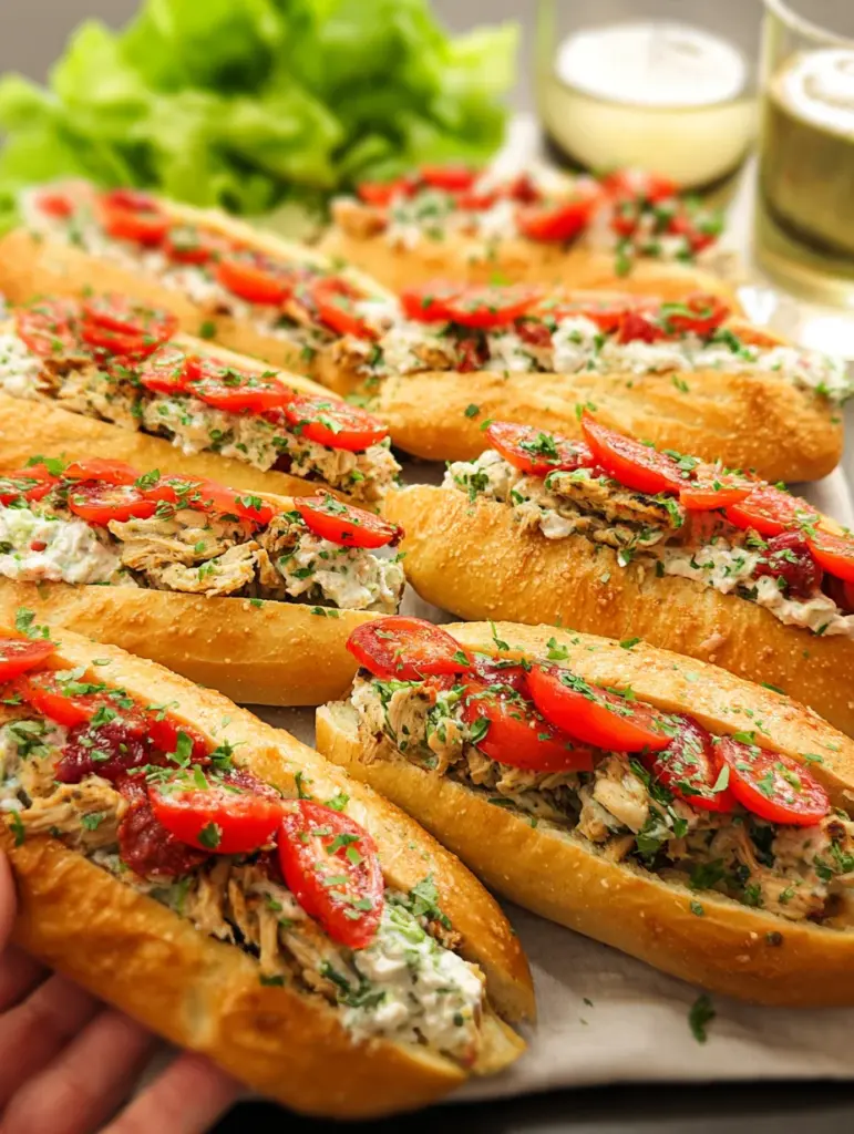 Tomatenbroodjes met kipsalade