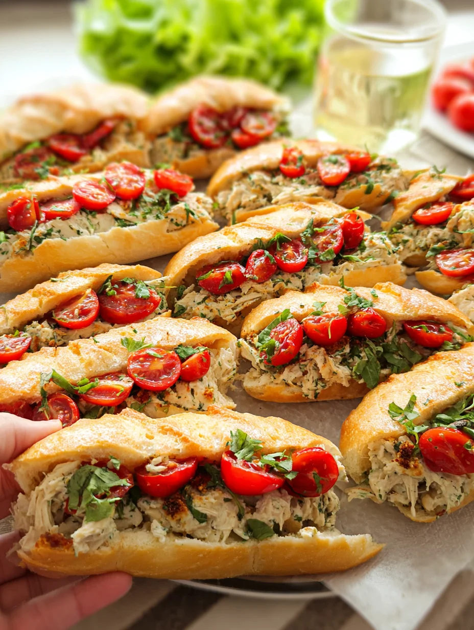 Tomatenbroodjes met kipsalade