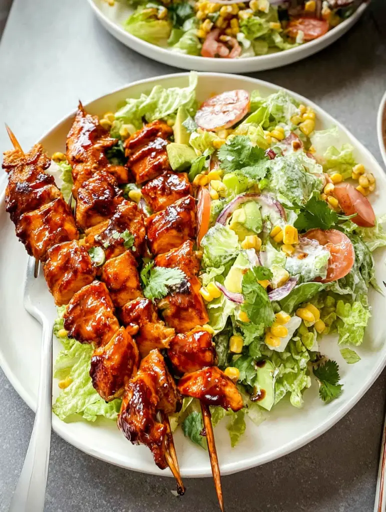BBQ Chicken Skewer Salad