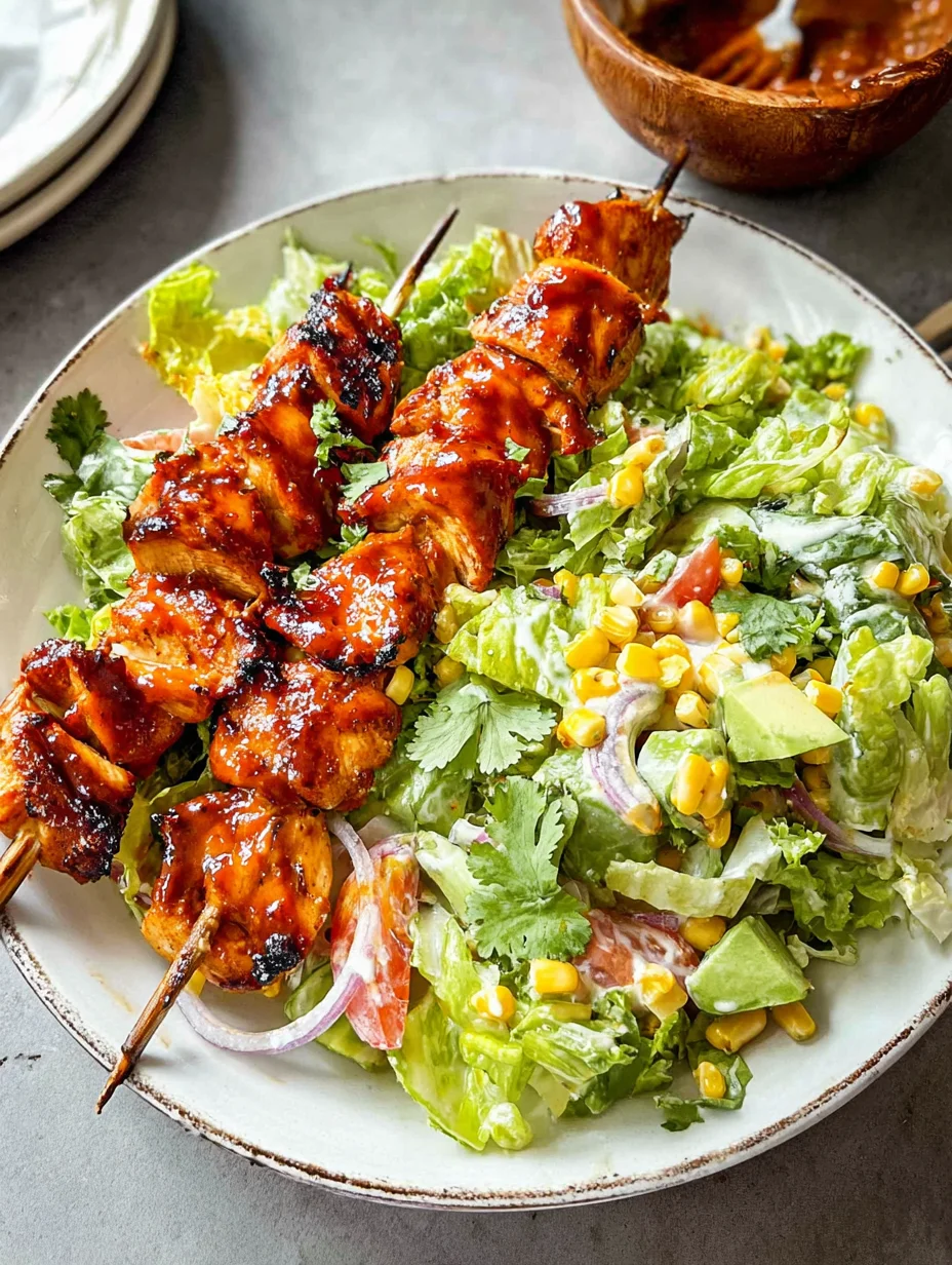 BBQ Chicken Skewer Salad