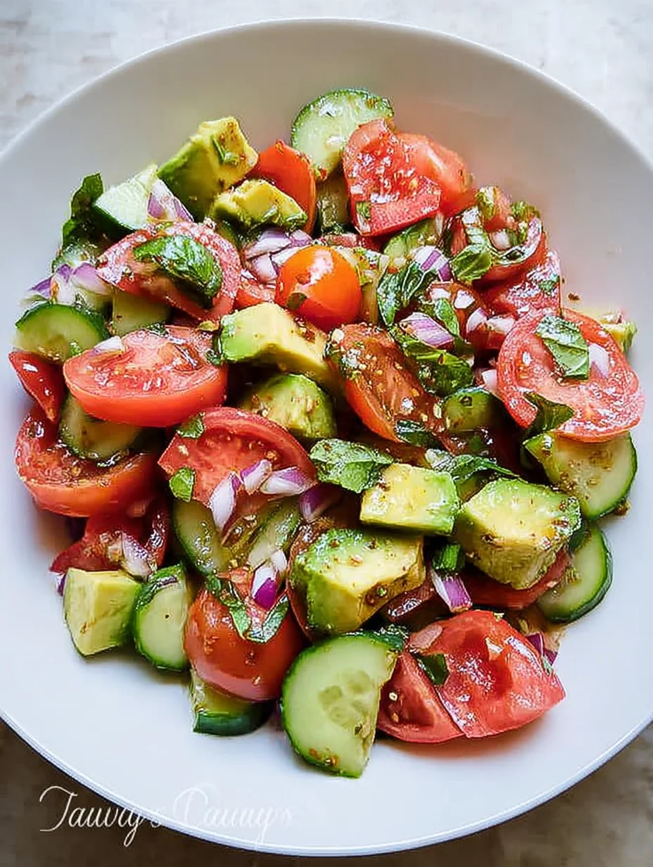 Cucumber Tomato Avocado Salad
