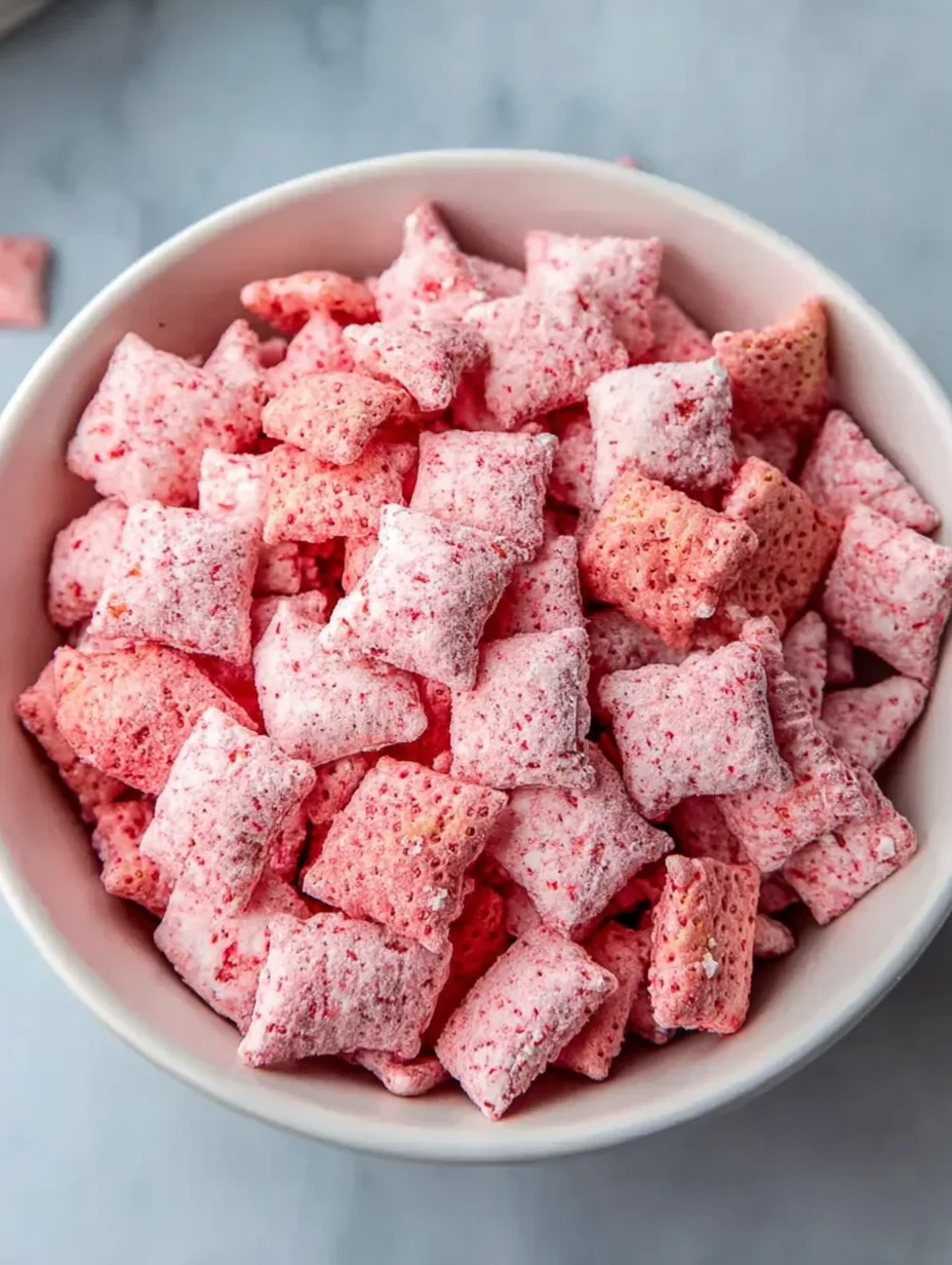 Easy Strawberry Shortcake Puppy Chow
