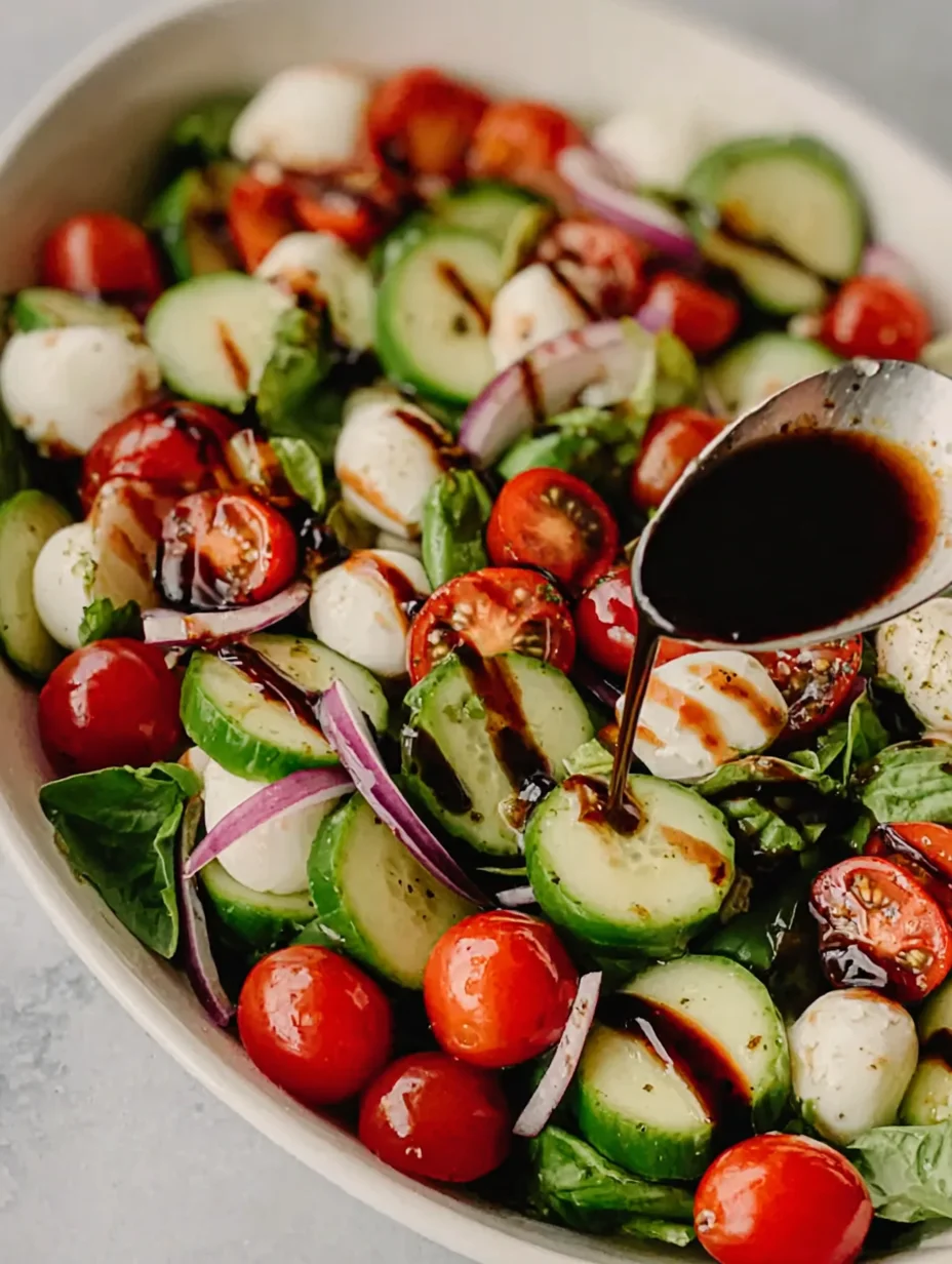 Fresh Cucumber Caprese Salad