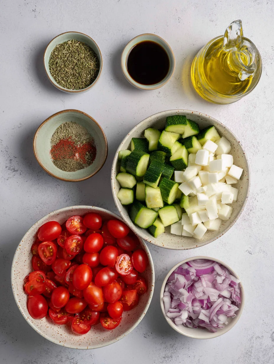 Fresh Cucumber Caprese Salad