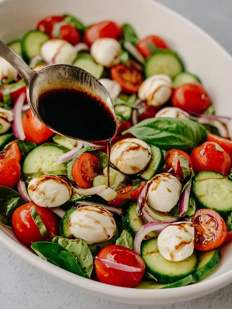 Fresh Cucumber Caprese Salad