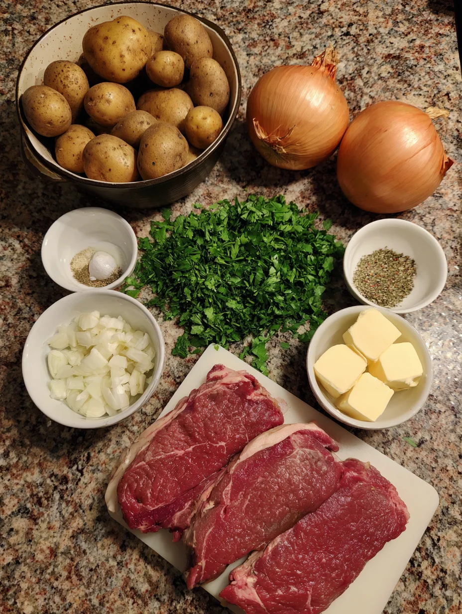 Garlic Butter Steak and Potato Foil Packets