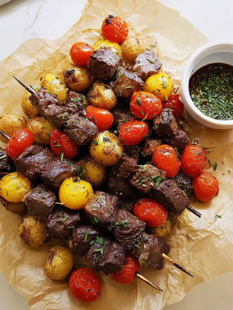Rosemary Garlic Steak Kebabs