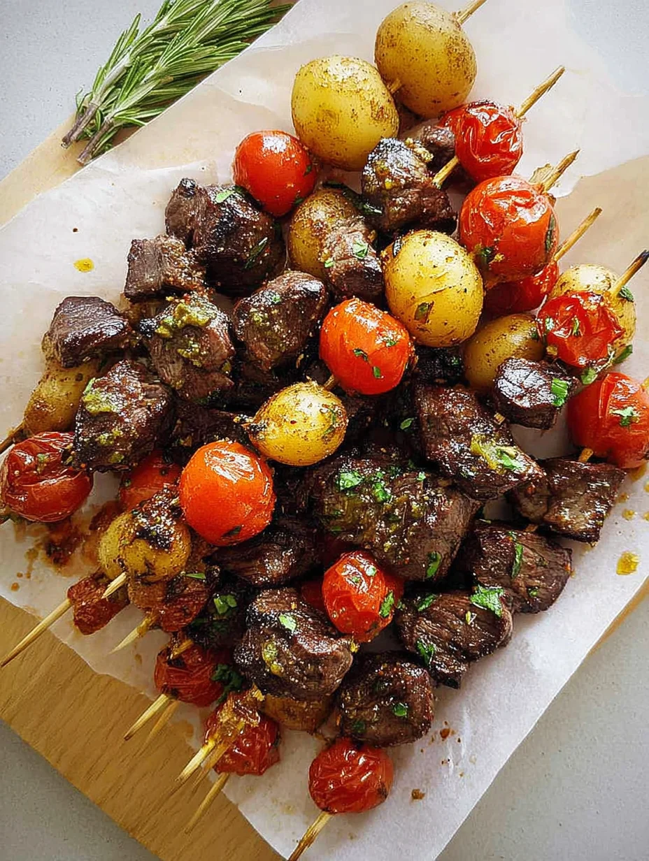 Rosemary Garlic Steak Kebabs