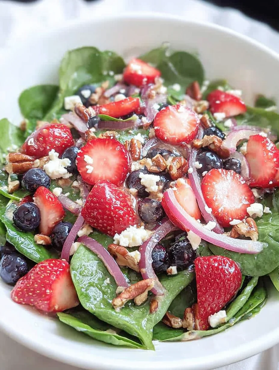 Spinach Strawberry Salad with Feta Cheese