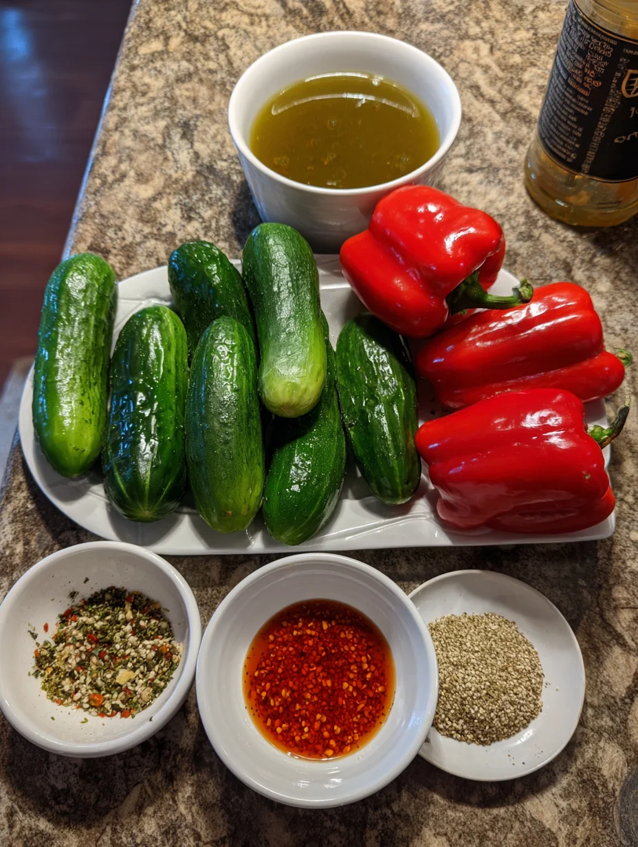 Viral TikTok Cucumber & Bell Pepper Salad